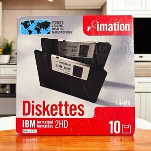NEW Imation 3.5" Floppy Diskettes 10 Pack 1.44MB IBM 2HD Made In USA